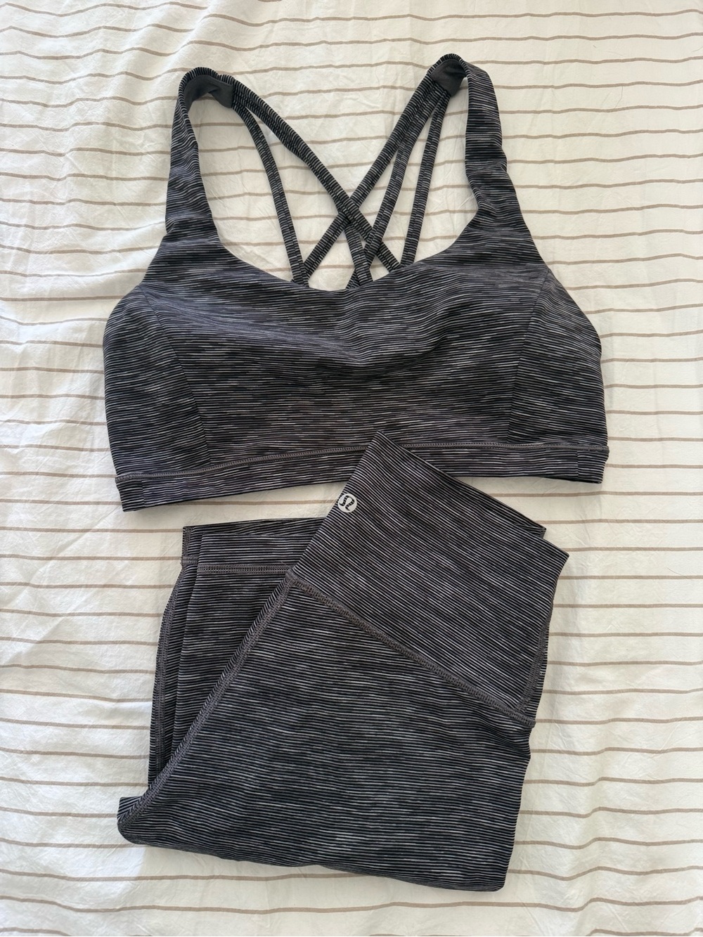 lululemon align leggings + free to be sports bra set. Charcoal Black Heather